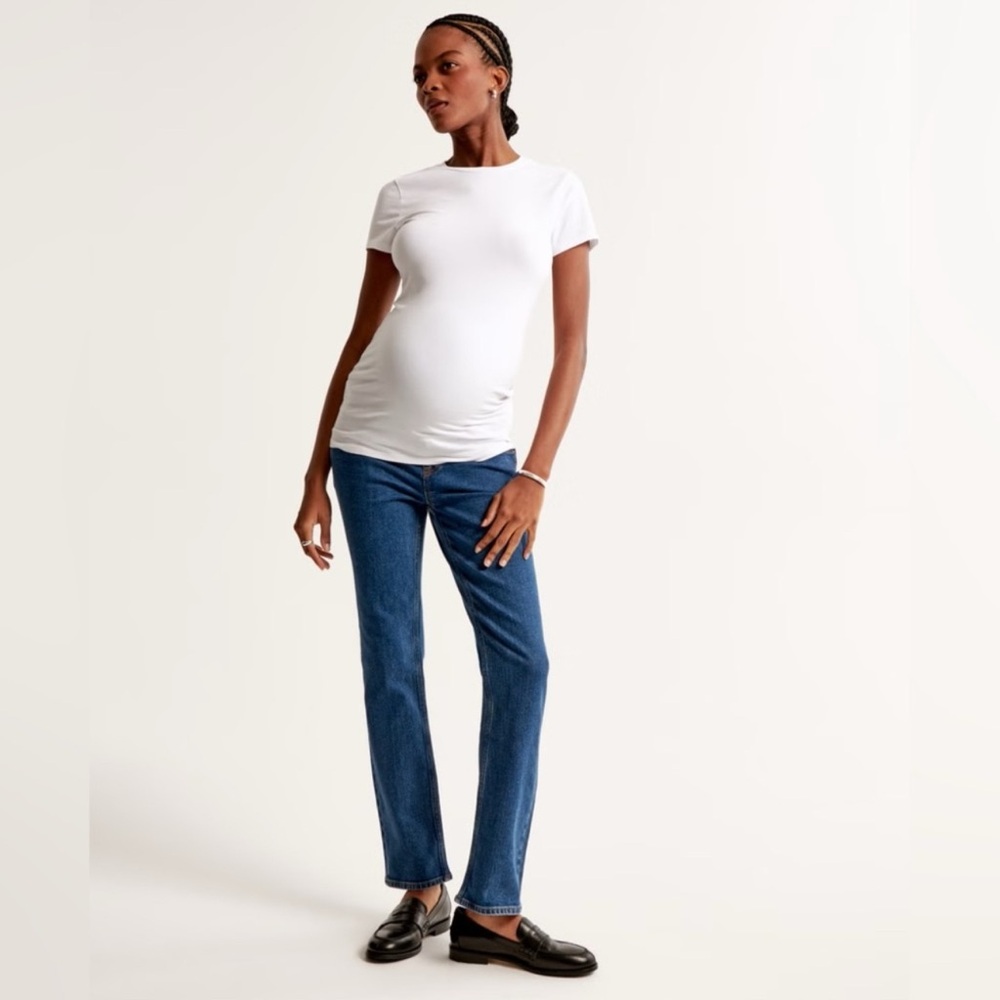 Abercrombie straight ankle maternity jeans